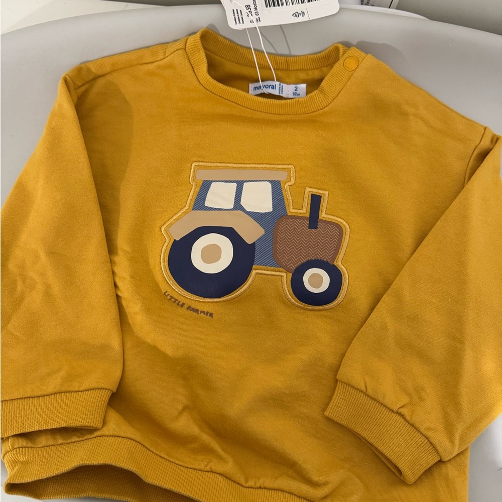 Mayoral Tractor Appliqué Kids Sweatshirt